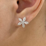 Post-On Stud Earrings 1.8 ct TCW , Solid Gold 14k