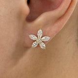 Post-On Stud Earrings 1.8 ct TCW , Solid Gold 14k