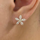 Post-On Stud Earrings 1.8 ct TCW , Solid Gold 14k