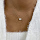 Minimalist Necklace 1.5 ct TCW , Solid Gold 14k