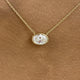 Minimalist Necklace 1.5 ct TCW , Solid Gold 14k