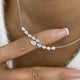 2-Rows Bar Necklace 1.7 ct TCW , Solid Gold 14k
