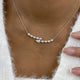 2-Rows Bar Necklace 1.7 ct TCW , Solid Gold 14k