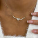 2-Rows Bar Necklace 1.7 ct TCW , Solid Gold 14k