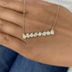 Bar Necklace 2.1 ct TCW , Solid Gold 14k
