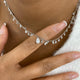 Fringed Chain Necklace 2.8 ct TCW , Solid Gold 14k