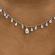 Fringed Chain Necklace 2.8 ct TCW , Solid Gold 14k