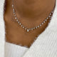 Fringed Chain Necklace 2.8 ct TCW , Solid Gold 14k