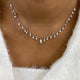 Fringed Chain Necklace 2.8 ct TCW , Solid Gold 14k