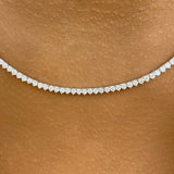Choker Tennis Necklace 2.5 ct TCW , Solid Gold 14k