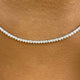 Choker Tennis Necklace 2.5 ct TCW , Solid Gold 14k