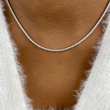Choker Tennis Necklace 2.5 ct TCW , Solid Gold 14k