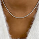 Choker Tennis Necklace 2.5 ct TCW , Solid Gold 14k