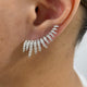 Wing Climber Earrings 1.8 ct TCW , Solid Gold 14k