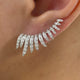 Wing Climber Earrings 1.8 ct TCW , Solid Gold 14k