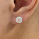 Solitaire Stud Earrings 4 ct TCW , Solid Gold 14k