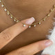 Fringed Chain Necklace 2 ct TCW , Solid Gold 14k