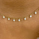 Fringed Chain Necklace 2 ct TCW , Solid Gold 14k