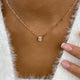 Solitaire Necklace 1 ct TCW , Solid Gold 14k