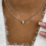 Solitaire Necklace 1 ct TCW , Solid Gold 14k