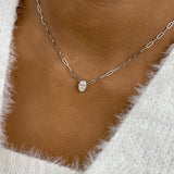 Solitaire Necklace 1 ct TCW , Solid Gold 14k