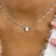 Solitaire Necklace 1 ct TCW , Solid Gold 14k