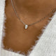Solitaire Necklace 1 ct TCW , Solid Gold 14k