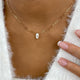 Solitaire Necklace 1 ct TCW , Solid Gold 14k