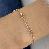 Bezel Stations Chain Bracelet 0.7 ct TCW , Solid Gold 14k
