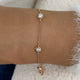Bezel Stations Chain Bracelet 0.7 ct TCW , Solid Gold 14k