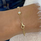 Bezel Stations Chain Bracelet 0.7 ct TCW , Solid Gold 14k