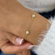 Bezel Stations Chain Bracelet 0.7 ct TCW , Solid Gold 14k
