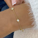 Bezel Stations Chain Bracelet 0.7 ct TCW , Solid Gold 14k