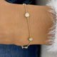 Bezel Stations Chain Bracelet 0.7 ct TCW , Solid Gold 14k