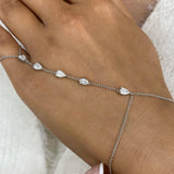 Hand Harness Bracelet 0.9 ct TCW , Solid Gold 14k