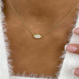 Solitaire Necklace 1 ct TCW , Solid Gold 14k