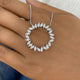 Circle Wreath Necklace 2.3 ct TCW , Solid Gold 14k