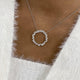Circle Wreath Necklace 2.3 ct TCW , Solid Gold 14k