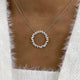 Circle Wreath Necklace 2.3 ct TCW , Solid Gold 14k