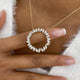 Circle Wreath Necklace 2.7 ct TCW , Solid Gold 14k