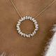 Circle Wreath Necklace 2.7 ct TCW , Solid Gold 14k