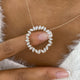 Circle Wreath Necklace 2.6 ct TCW , Solid Gold 14k