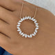Circle Wreath Necklace 2.6 ct TCW , Solid Gold 14k