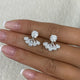 Fan Jacket Earrings 4.4 ct TCW , Solid Gold 14k
