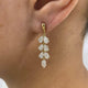 Chandelier Drop Earrings 3.9 ct TCW , Solid Gold 14k