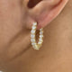 Inside-Out Clicker Huggie Earrings 2.6 ct TCW , Solid Gold 14k