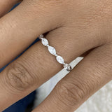 Side Band Ring 0.7 ct TCW , Solid Gold 14k