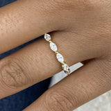 Side Band Ring 0.7 ct TCW , Solid Gold 14k