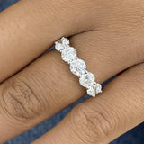 5-Stone Band Ring 1.9 ct TCW , Solid Gold 14k