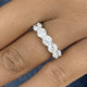 5-Stone Band Ring 1.9 ct TCW , Solid Gold 14k